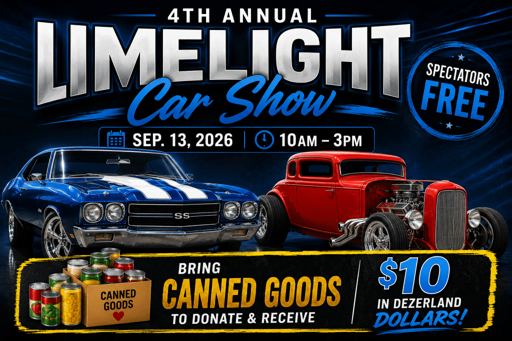 Limelight Car Show on September 13